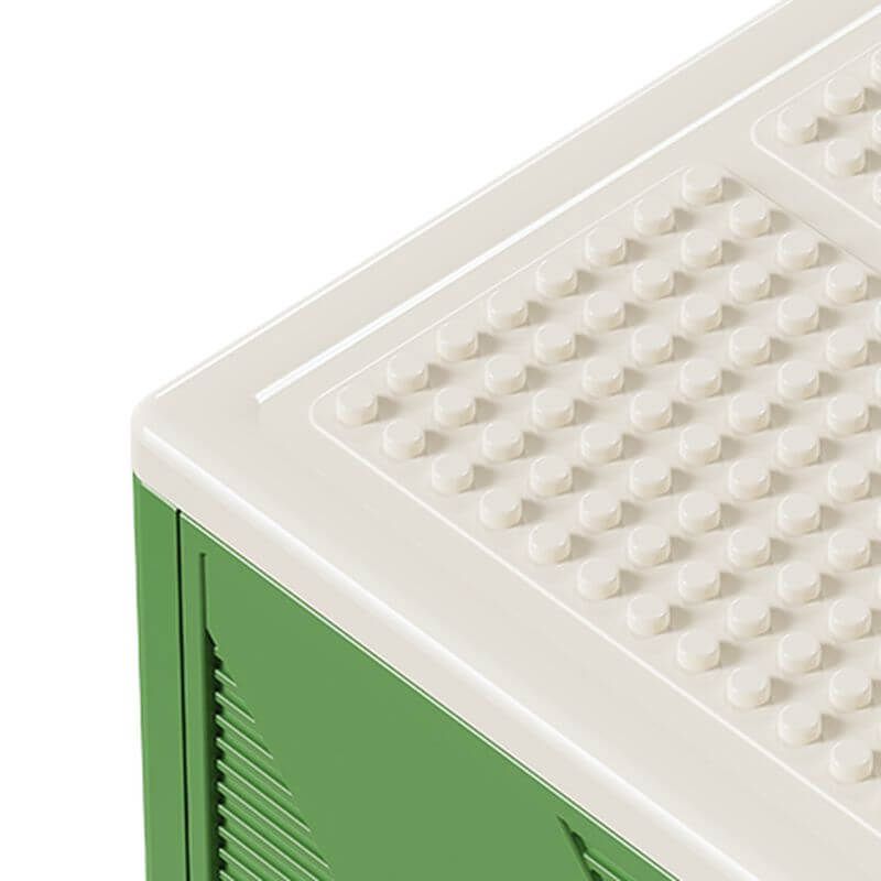 Foldable Kids Toy Box with Building Block Lid – Stackable PP Storage Cube