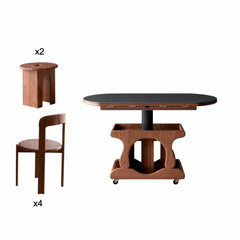 Foldable Lift Top Coffee Table With Oak Storage Base and Hidden Casters