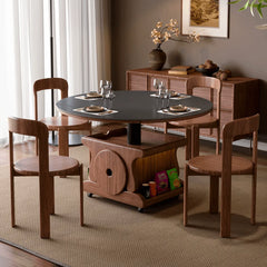 Foldable Lift Top Coffee Table With Oak Storage Base and Hidden Casters