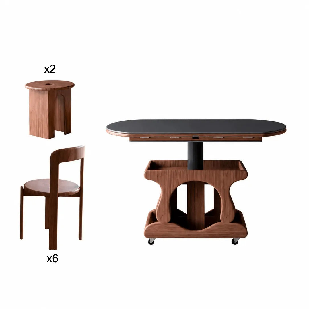 Foldable Lift Top Coffee Table With Oak Storage Base and Hidden Casters