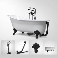 Freestanding Clawfoot Bathtub in Classic Cast Iron Design