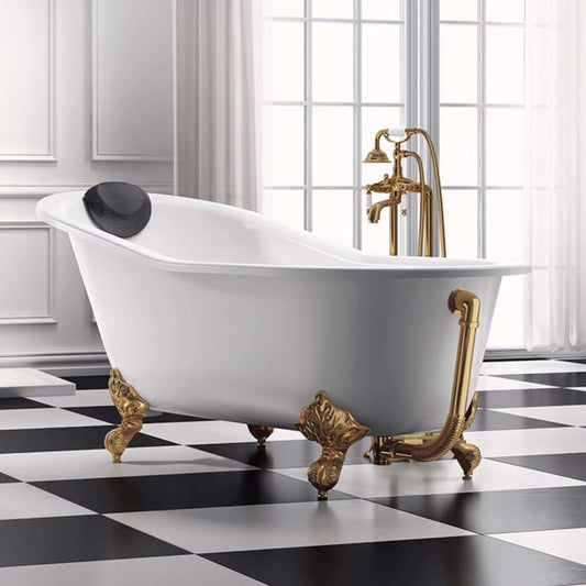 Freestanding Clawfoot Bathtub in Classic Cast Iron Design