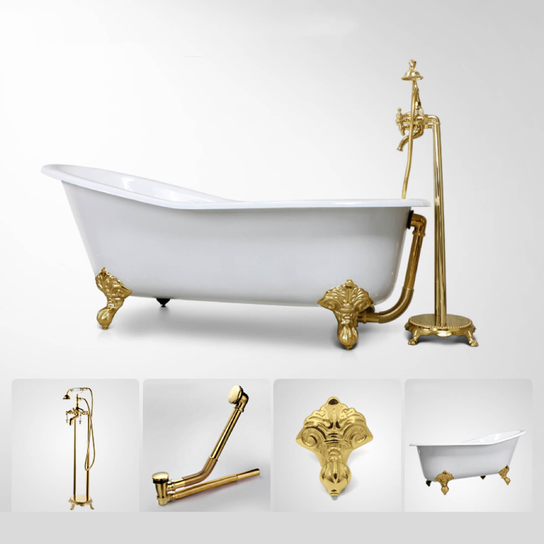 Freestanding Clawfoot Bathtub in Classic Cast Iron Design