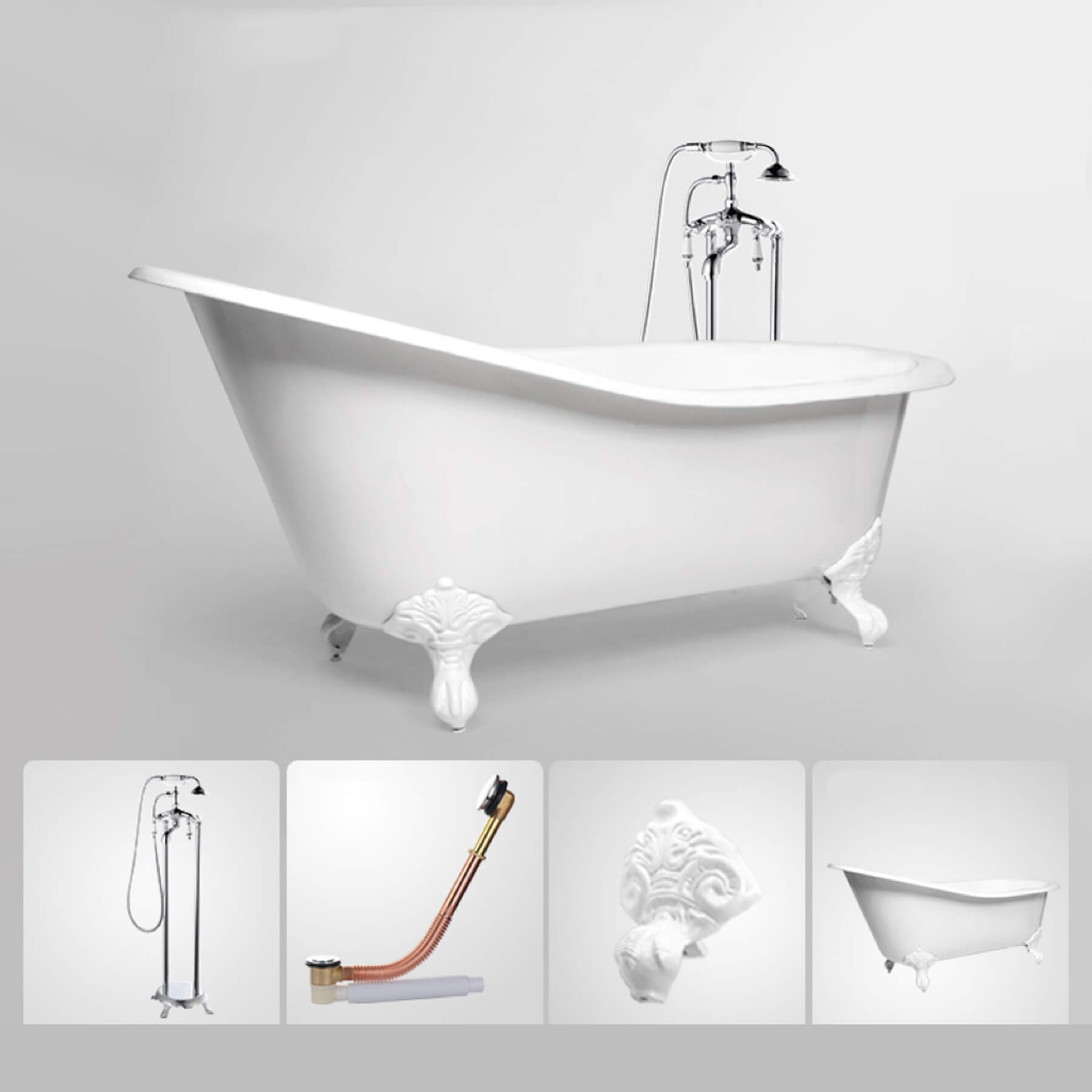 Freestanding Clawfoot Bathtub in Classic Cast Iron Design