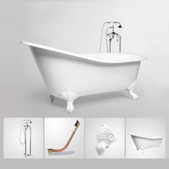 Freestanding Clawfoot Bathtub in Classic Cast Iron Design