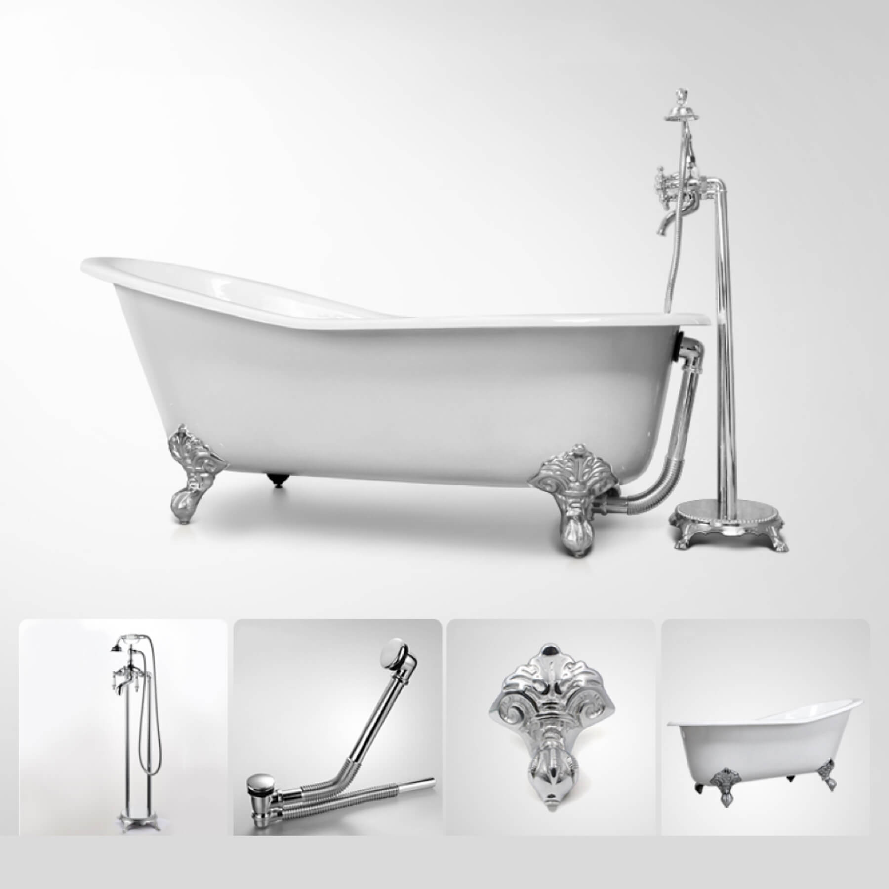 Freestanding Clawfoot Bathtub in Classic Cast Iron Design
