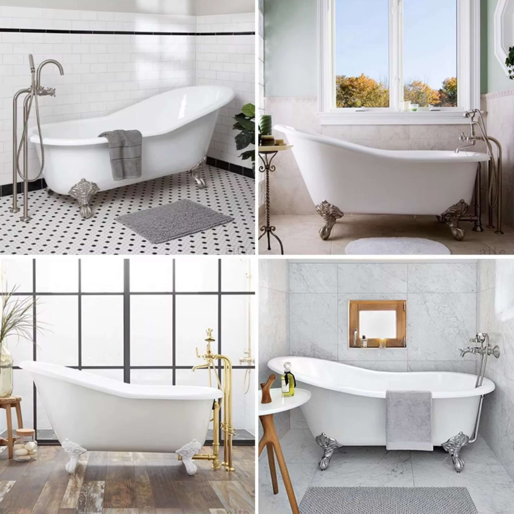 Freestanding Clawfoot Bathtub in Classic Cast Iron Design