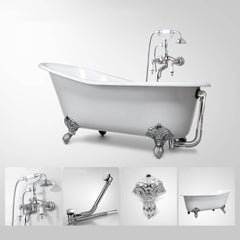 Freestanding Clawfoot Bathtub in Classic Cast Iron Design