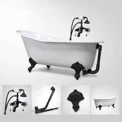 Freestanding Clawfoot Bathtub in Classic Cast Iron Design