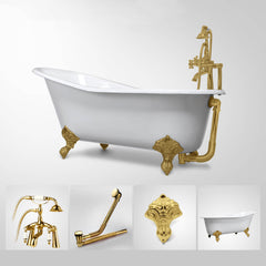Freestanding Clawfoot Bathtub in Classic Cast Iron Design