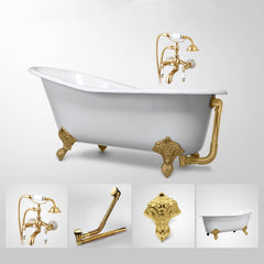 Freestanding Clawfoot Bathtub in Classic Cast Iron Design