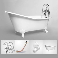 Freestanding Clawfoot Bathtub in Classic Cast Iron Design