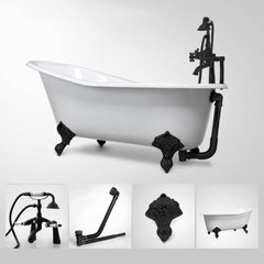 Freestanding Clawfoot Bathtub in Classic Cast Iron Design