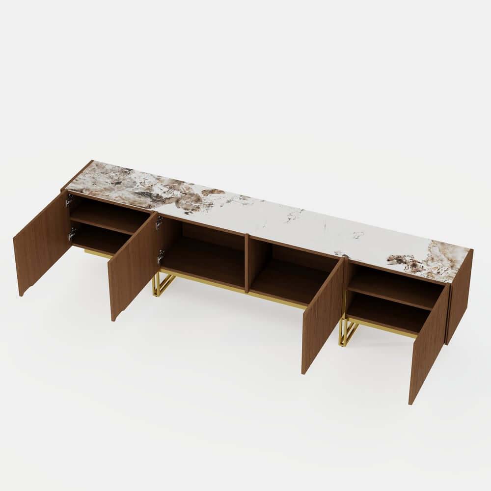 Freestanding TV Stand For 65 Inch TV With Cable Management