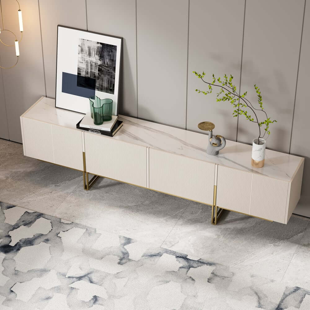 Freestanding TV Stand For 65 Inch TV With Cable Management