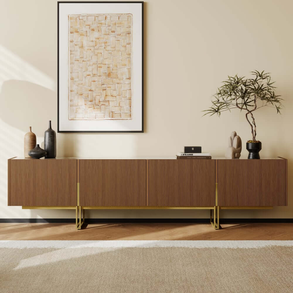 Freestanding TV Stand For 65 Inch TV With Cable Management