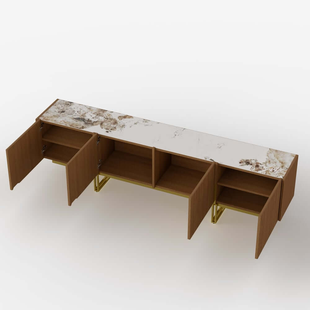 Freestanding TV Stand For 65 Inch TV With Cable Management