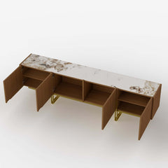 Freestanding TV Stand For 65 Inch TV With Cable Management