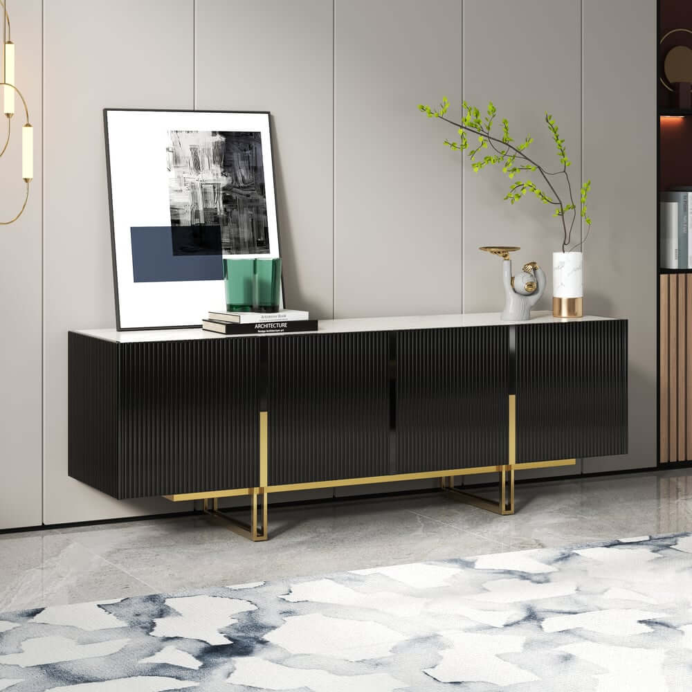 Freestanding TV Stand For 65 Inch TV With Cable Management