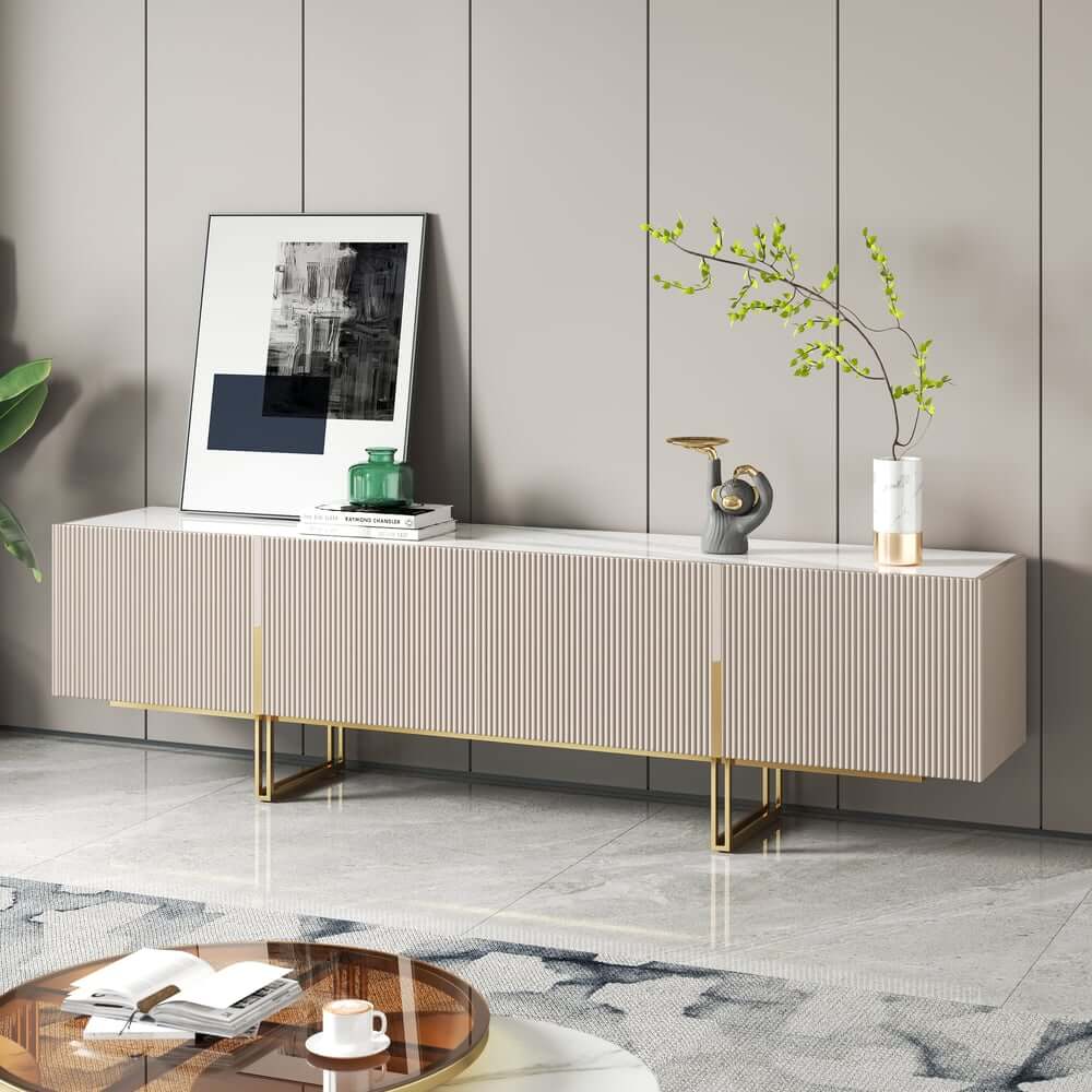 Freestanding TV Stand For 65 Inch TV With Cable Management