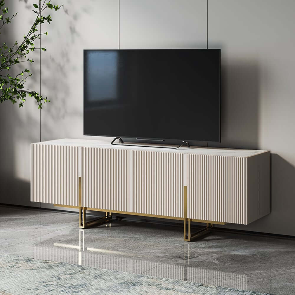 Freestanding TV Stand For 65 Inch TV With Cable Management