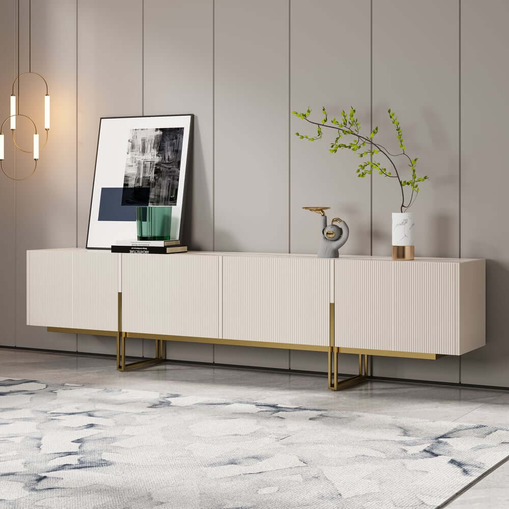 Freestanding TV Stand For 65 Inch TV With Cable Management