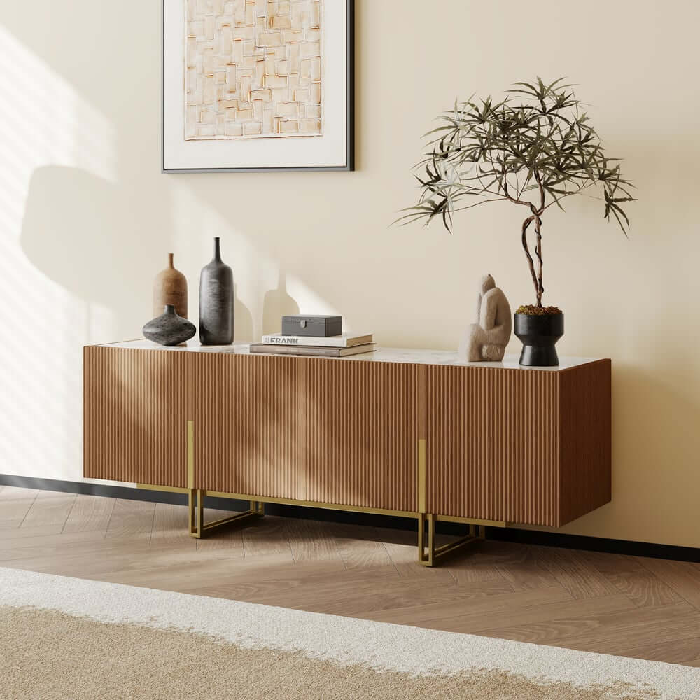 Freestanding TV Stand For 65 Inch TV With Cable Management