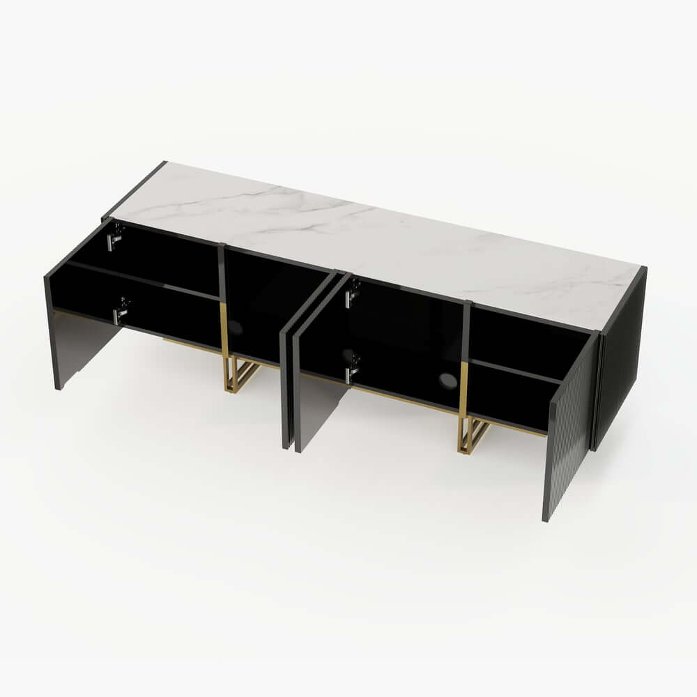 Freestanding TV Stand For 65 Inch TV With Cable Management