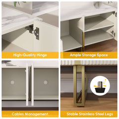 Freestanding TV Stand For 65 Inch TV With Cable Management