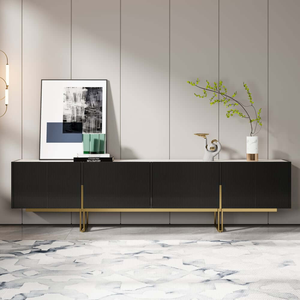 Freestanding TV Stand For 65 Inch TV With Cable Management