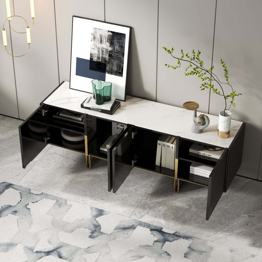 Freestanding TV Stand For 65 Inch TV With Cable Management