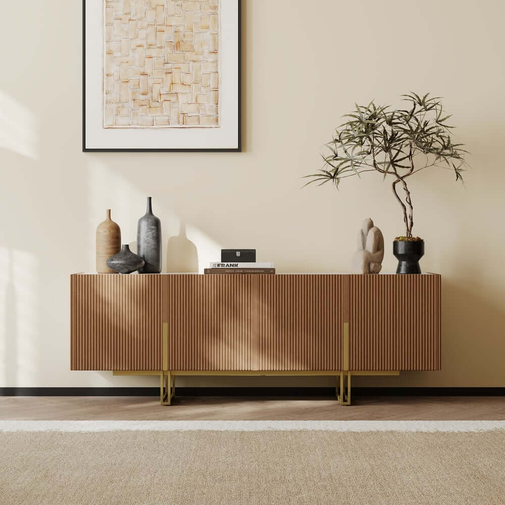 Freestanding TV Stand For 65 Inch TV With Cable Management