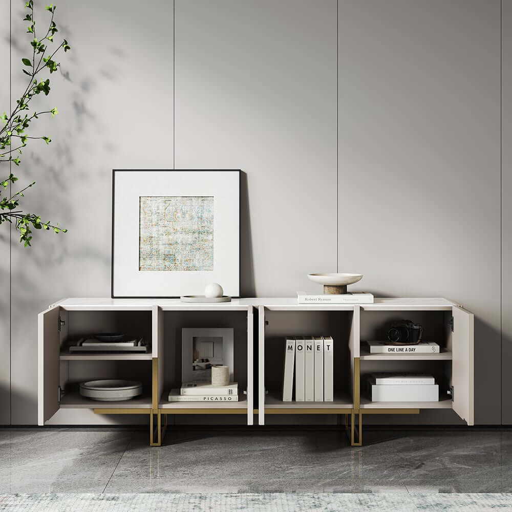 Freestanding TV Stand For 65 Inch TV With Cable Management