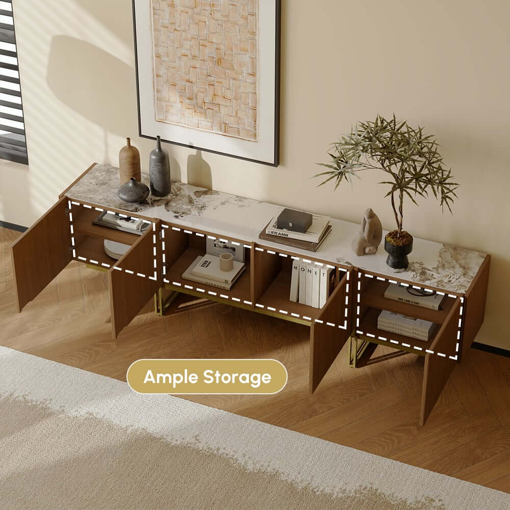 Freestanding TV Stand For 65 Inch TV With Cable Management