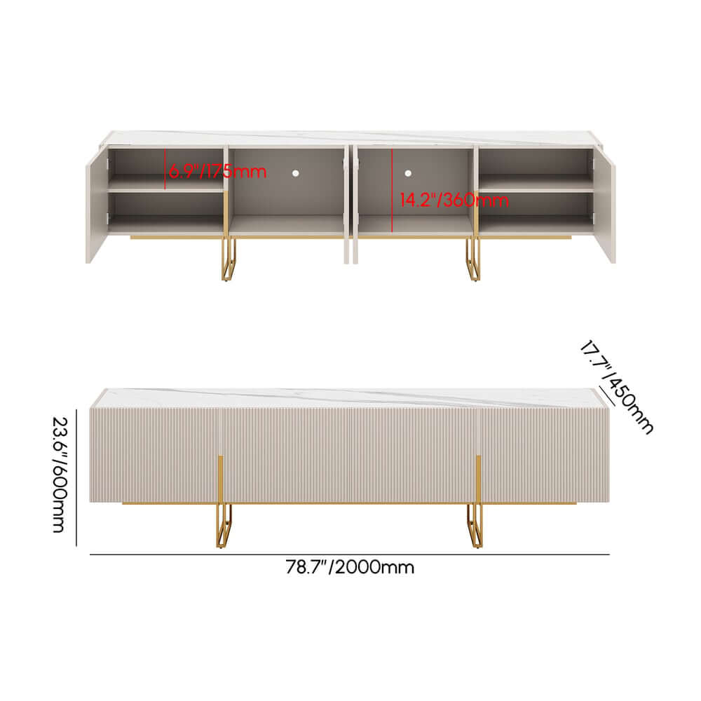 Freestanding TV Stand For 65 Inch TV With Cable Management Dimensions