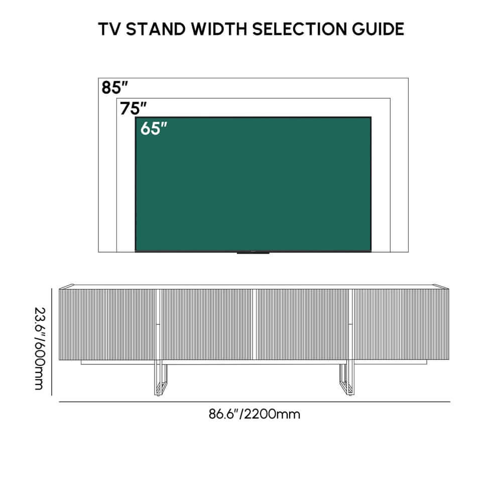 Freestanding TV Stand For 65 Inch TV With Cable Management Dimensions