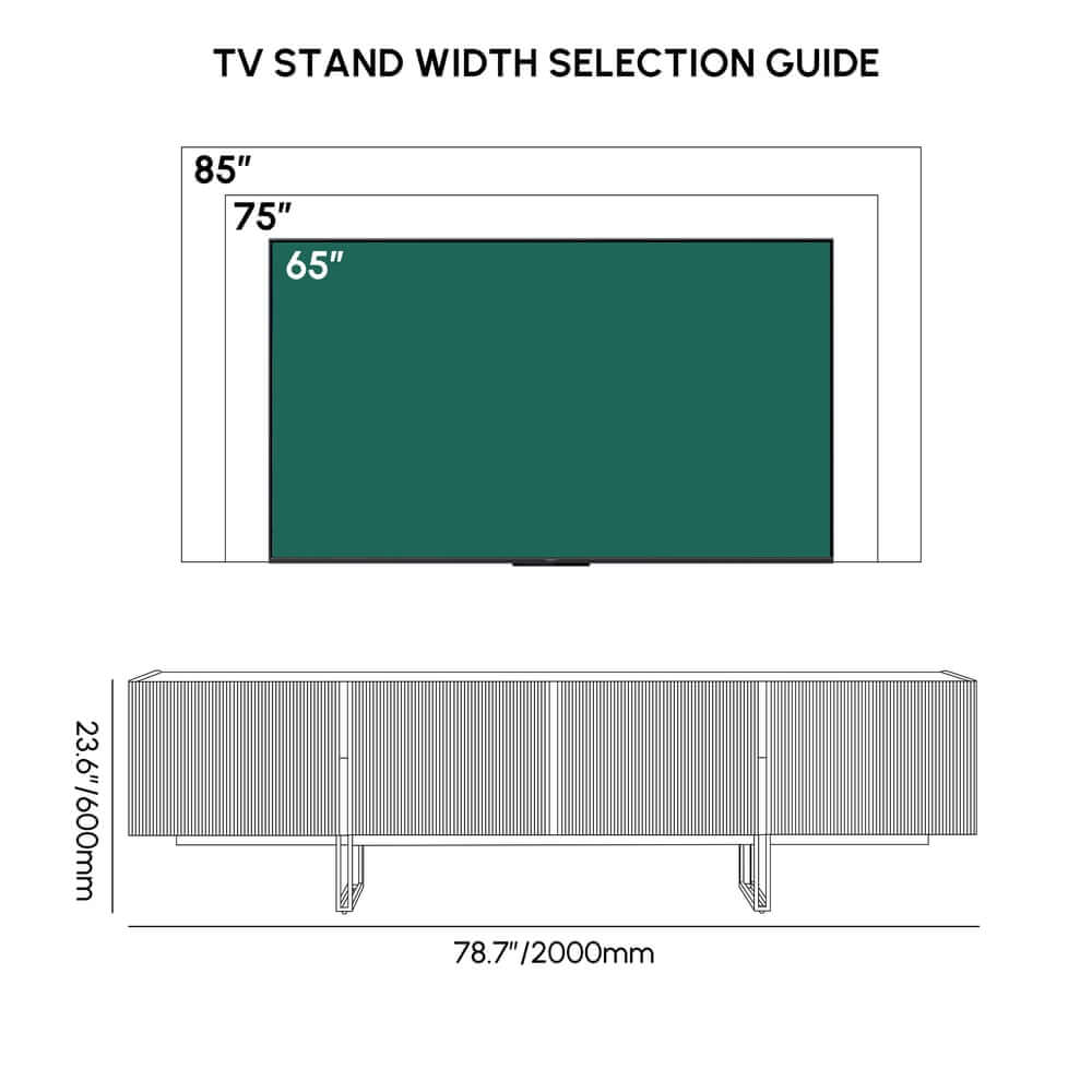 Freestanding TV Stand For 65 Inch TV With Cable Management Dimensions