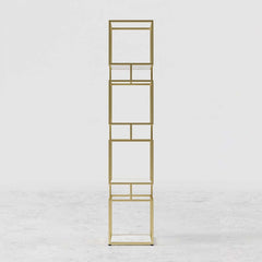 Geometric Metal Etagere Bookshelf - Modern Gold & Black Design
