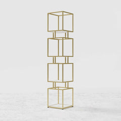 Geometric Metal Etagere Bookshelf - Modern Gold & Black Design