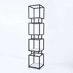 Geometric Metal Etagere Bookshelf - Modern Gold & Black Design