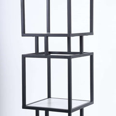 Geometric Metal Etagere Bookshelf - Modern Gold & Black Design