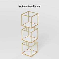 Geometric Metal Etagere Bookshelf - Modern Gold & Black Design