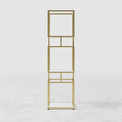 Geometric Metal Etagere Bookshelf - Modern Gold & Black Design