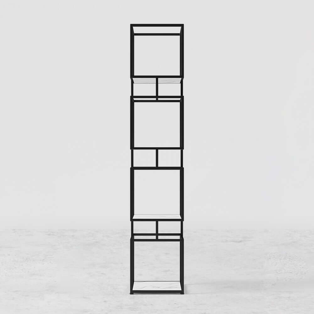 Geometric Metal Etagere Bookshelf - Modern Gold & Black Design