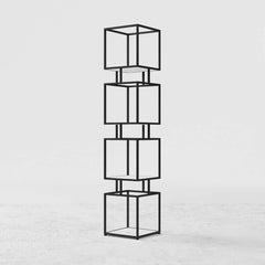 Geometric Metal Etagere Bookshelf - Modern Gold & Black Design