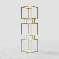 Geometric Metal Etagere Bookshelf - Modern Gold & Black Design
