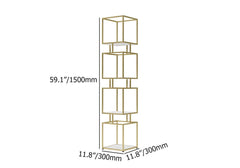 Geometric Metal Etagere Bookshelf - Modern Gold & Black Design Dimensions