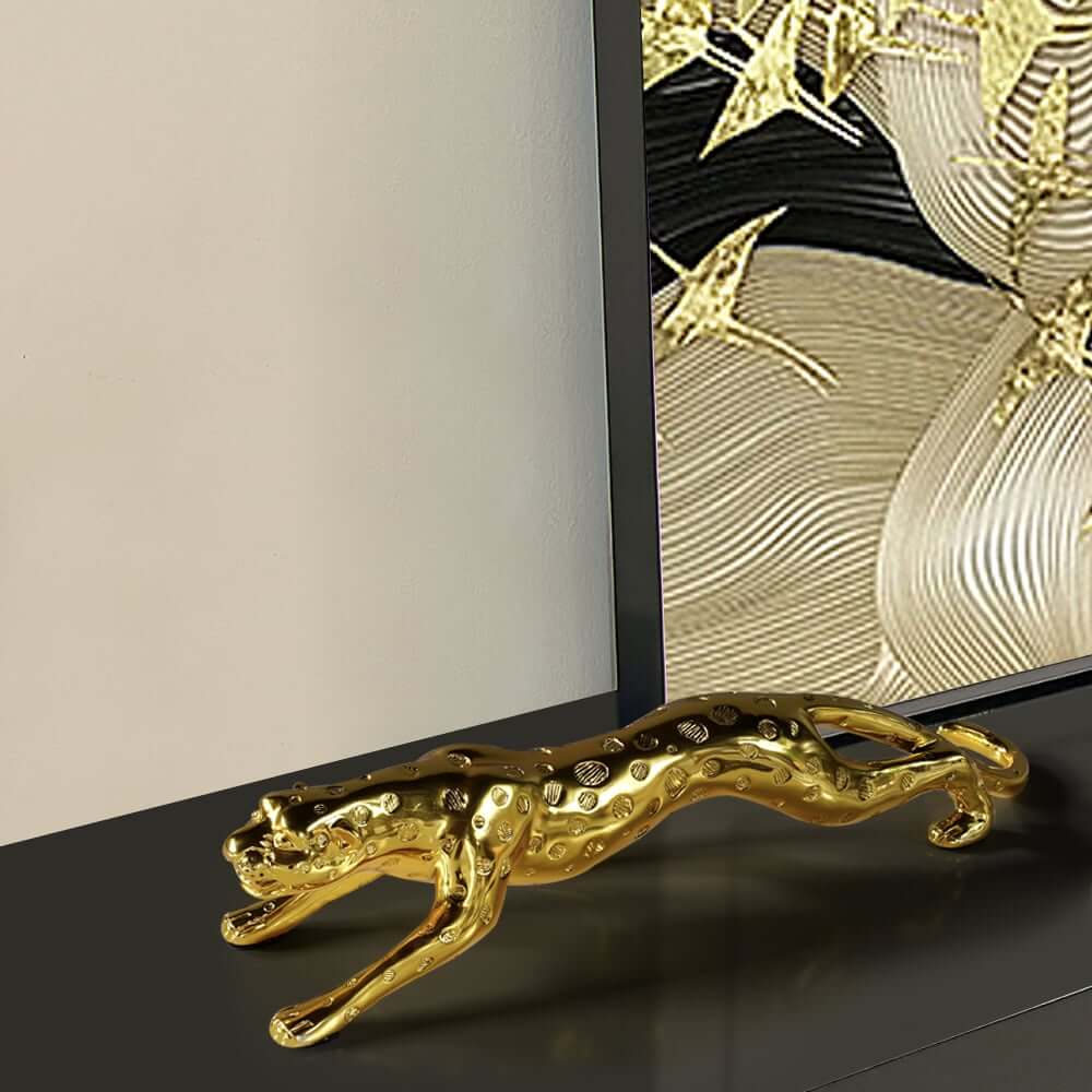Glam Gold Resin Animal Sculpture for Home and Office Decor