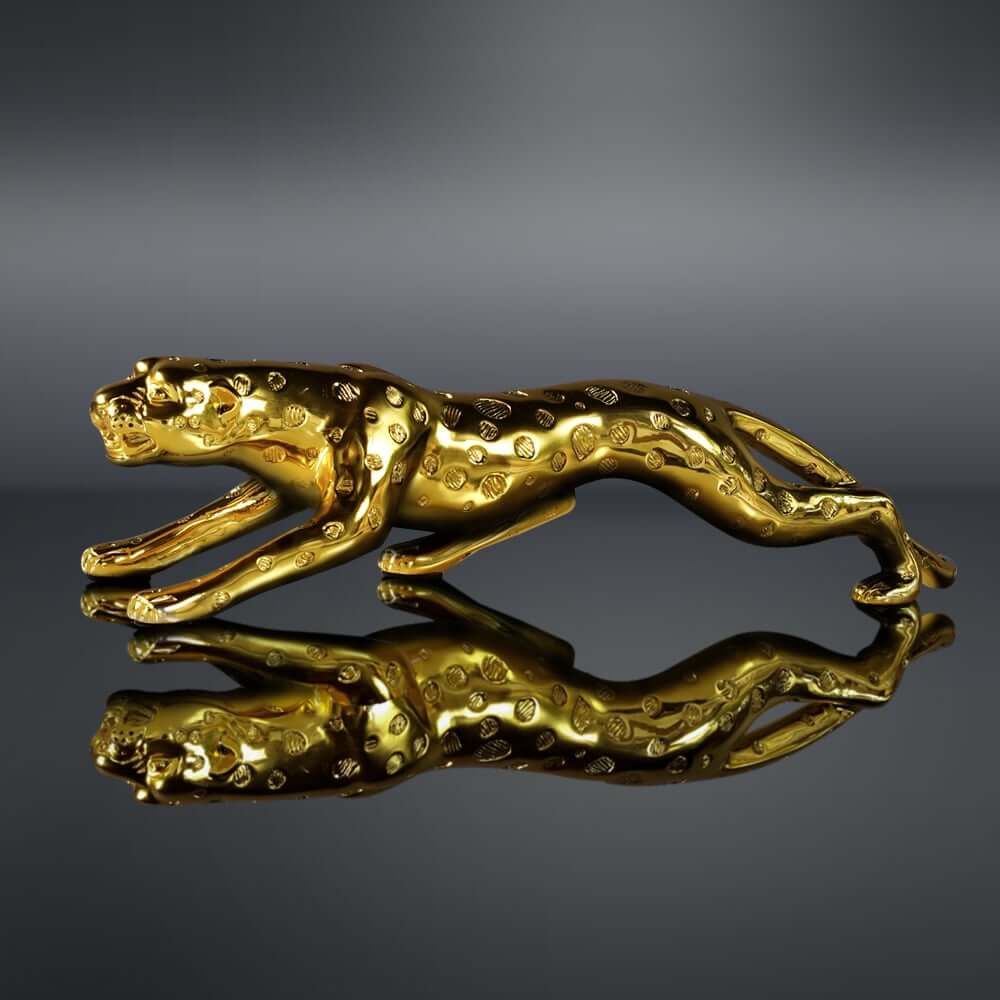 Glam Gold Resin Animal Sculpture for Home and Office Decor