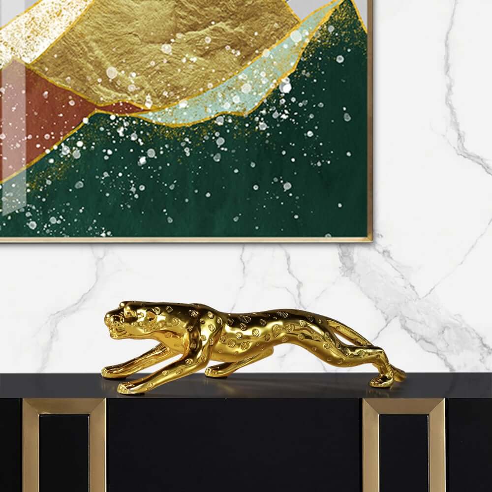 Glam Gold Resin Animal Sculpture for Home and Office Decor
